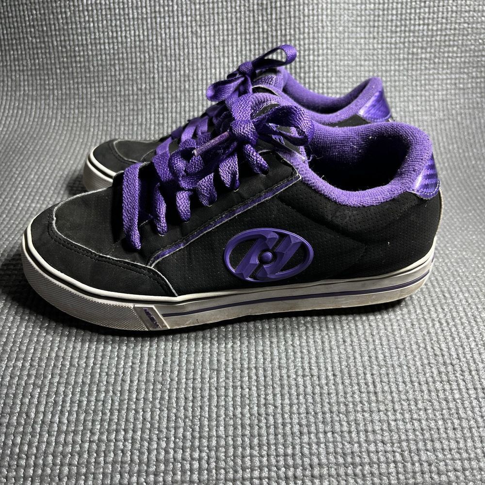 Heelys Wave Roller Skate Shoes Youth Size 4 Womens Size 5 Black Purple Lace Up